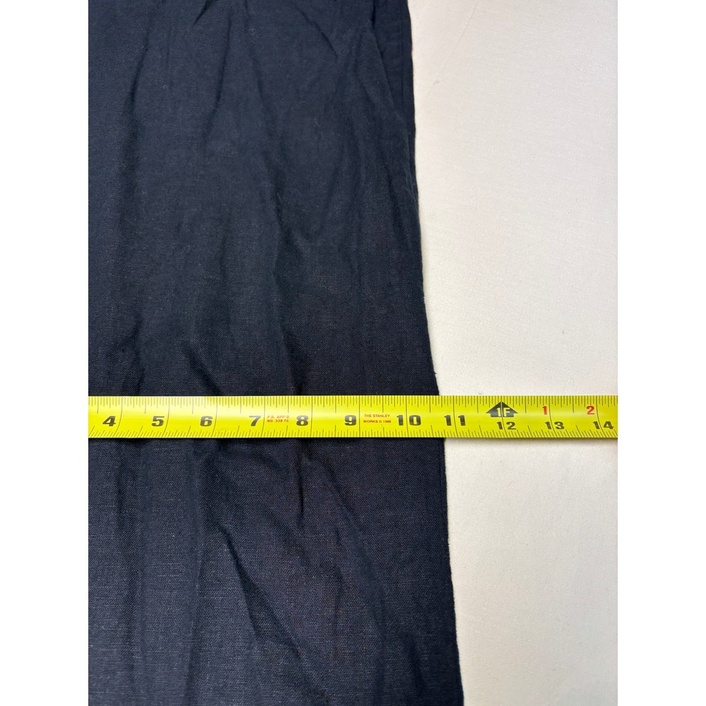 Abercrombie & Fitch Black Linen Blend Wide Leg High Rise Pants Womens 30/10R L29 - Picture 9 of 11